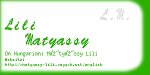 lili matyassy business card